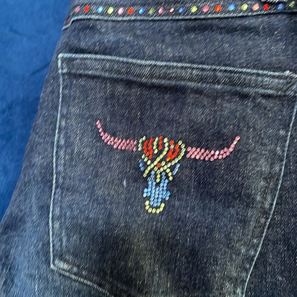 Denim - Sergio Valente rhinestone detailed straight leg jeans